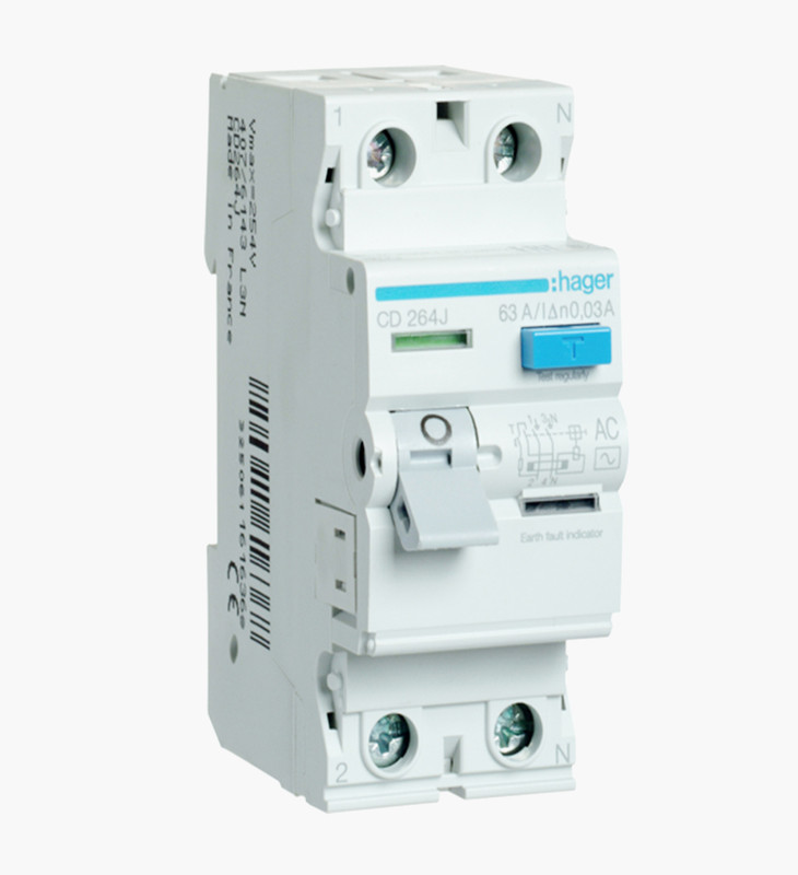 قاطع تيار هاجر ثنائي للحماية من التسرب الارضي - 63 أمبير