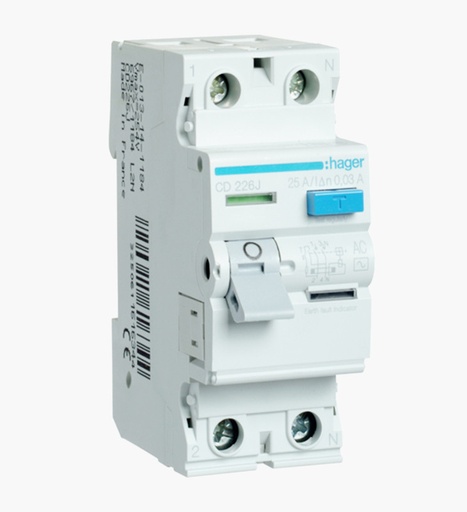 [1050000035] قاطع تيار هاجر ثنائي للحماية من التسرب الارضي - 25 أمبير