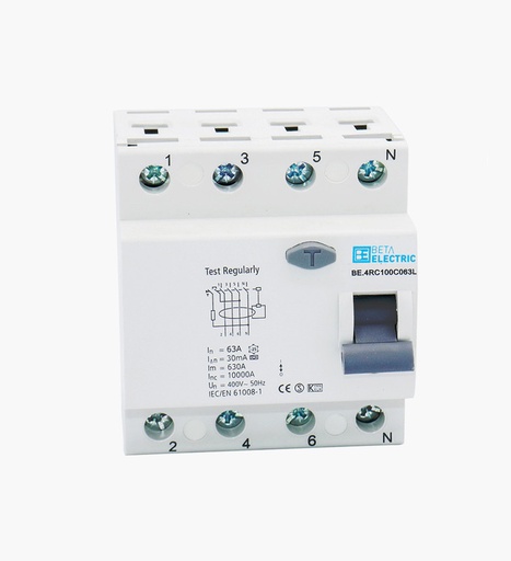 [1030001301] قاطع بيتا رباعي للحماية من التسرب الارضي - 25 أمبير